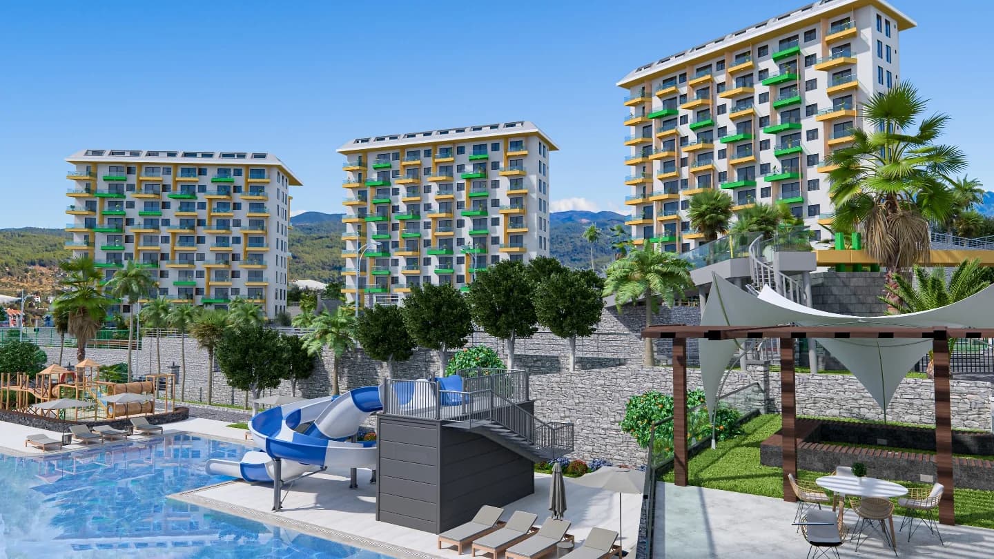 Luxurious 2+1 Duplex Apartment for Sale in Green Towers, Avsallar, Alanya